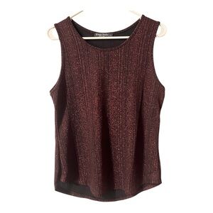 Knox Studio Metallic Wine Ribbed Tank Top